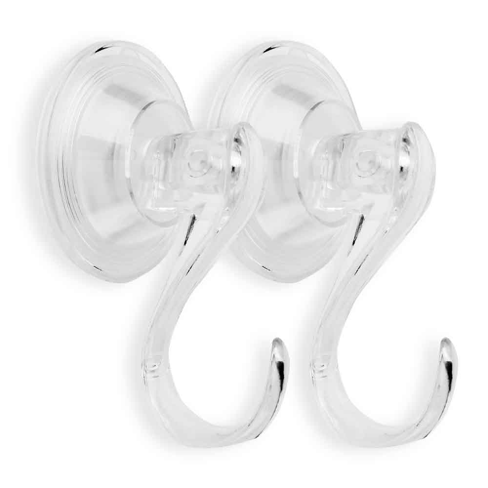 My Suction Hanger | Set of 2 Super Strong Vacuum Transparent Suction Cup | Premium PC Towel Clothes Hooks Organizer for Bathroom Kitchen Wardrobe with Power Lock Suction | 1278.3