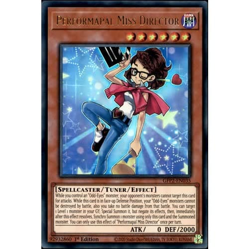 YUGIOH SINGLES GFP2-EN035 1st Ed Performapal Miss Director Ultra Rare Card Ghosts From the Past: The 2nd Haunting Single Card