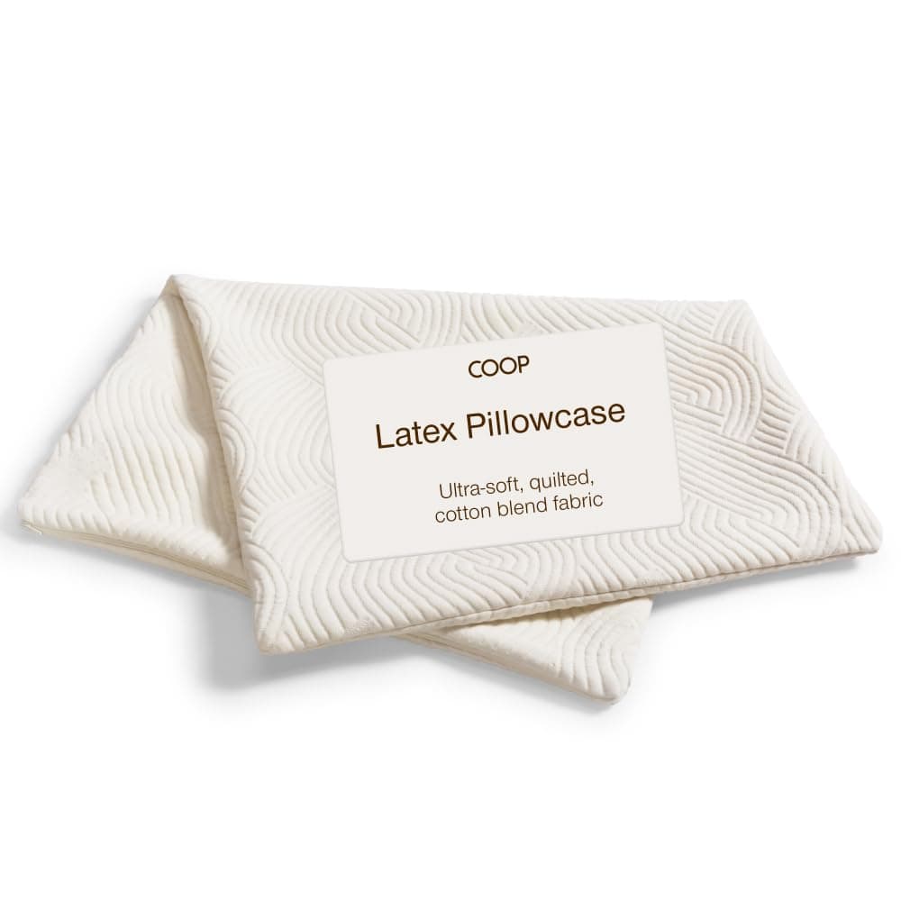 Coop Home Goods Latex Pillow Case King, Ultra-Soft, Breathable Cotton-Blend Pillowcase with Zipper, Machine Washable, Eco-Friendly, Quilted Case for Adjustable Pillows