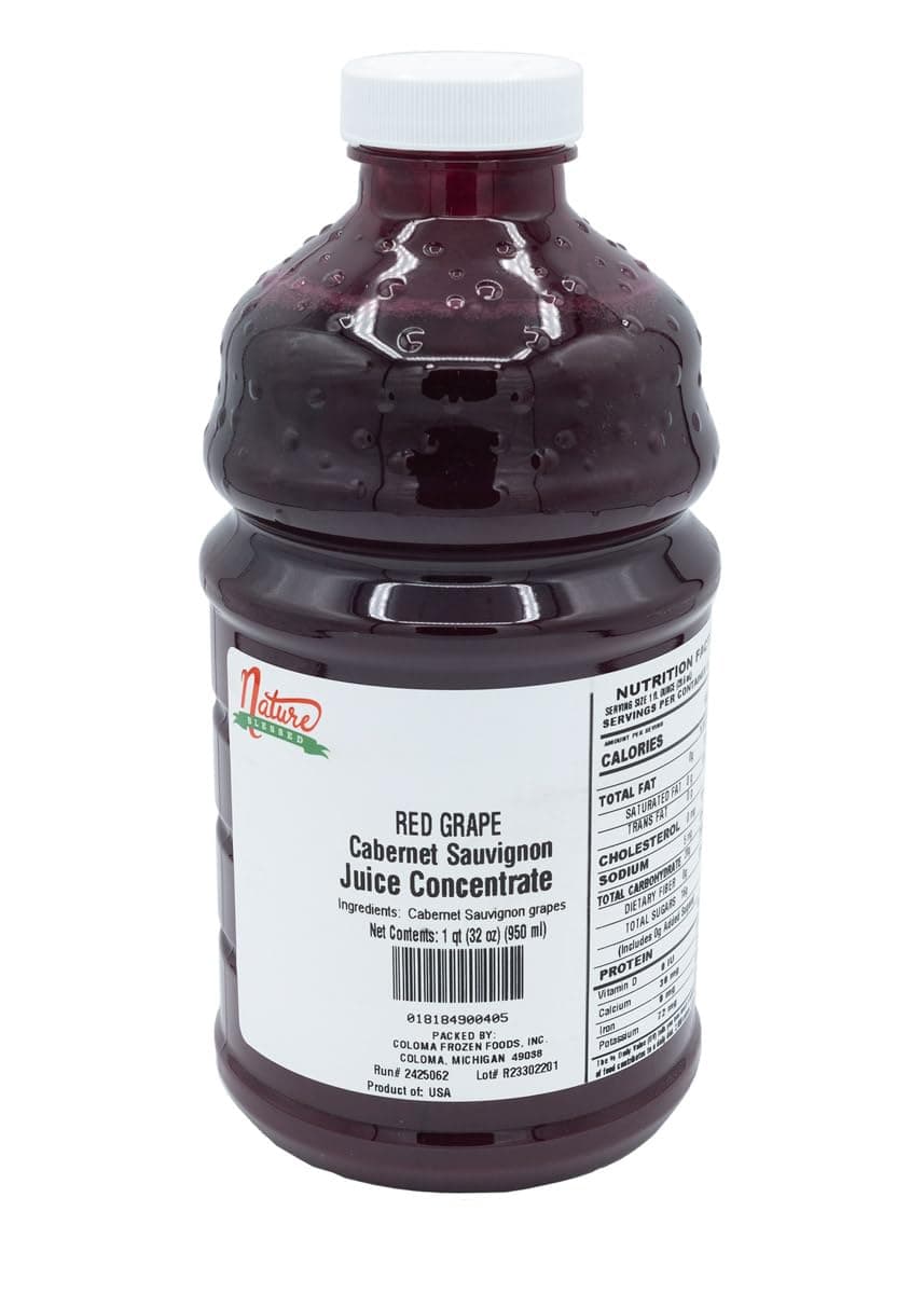 Nature Blessed 100% Pure Cabernet Sauvignon Red Grape Fruit Juice Concentrate -1 Quart (1/32 fl oz bottle), Great for Home Wine Making, Brewers, Distilling, Smoothies