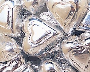 Milk Chocolate Silver Hearts: 5 LBS