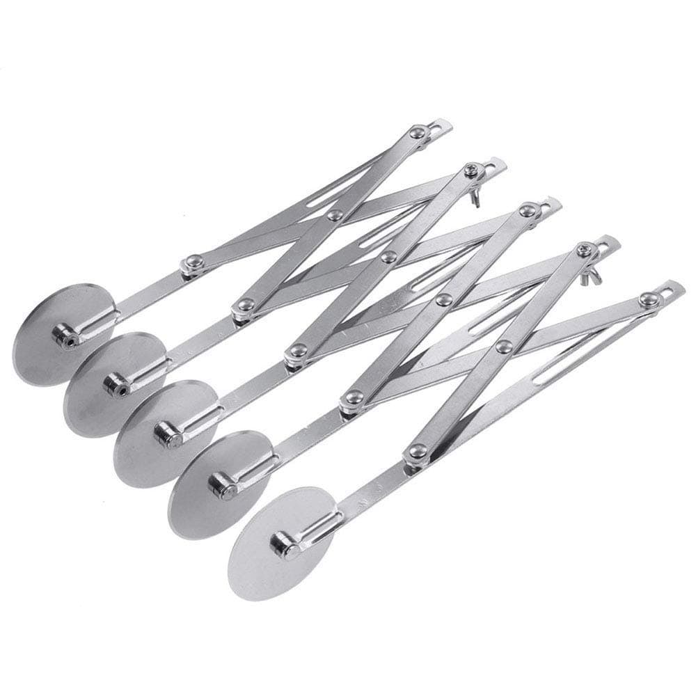 Frantic RAY 5 Wheel Pastry Cutter Stainless Steel Expandable Pizza Slicer Multi-Round Pastry Knife Baking Cutter Roller Cookie Dough Cutter Divider