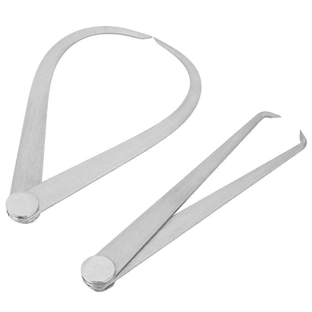 2Pcs 150mm / 6" Bent-Leg Straight-Leg Stainless Steel Caliper,inner outer caliper,Ceramic Pottery Measuring Tools,for Measuring Pottery Clay Ceramic Sculpture