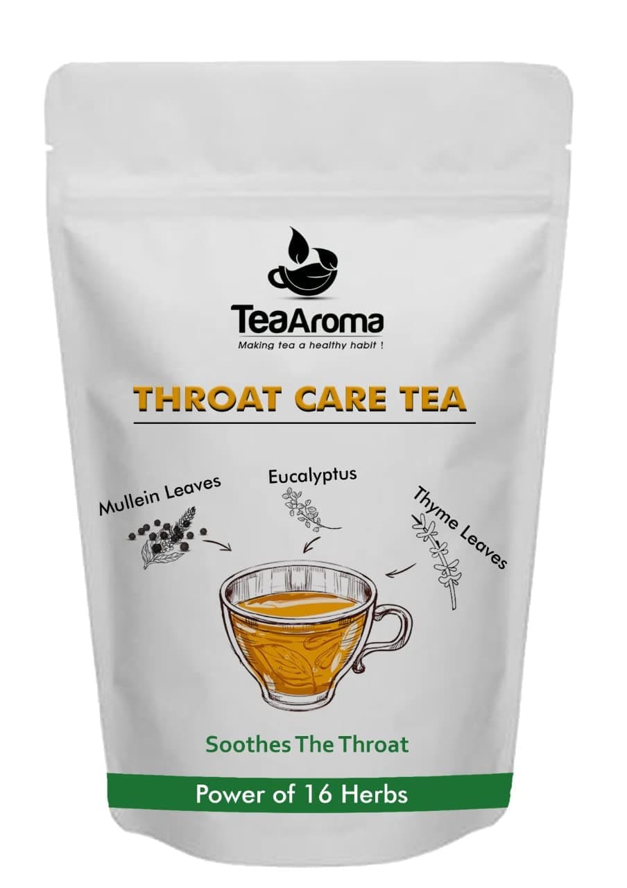 Tea Aroma - Making Tea A Healthy Habit Throat Care Tea - Mullein Leaves, Echinacea, Eucalyptus, Licorice root, Ginger root - 50 g