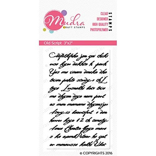 Mudra Stamps - Old Script -3"x2"Clear Art & Craft Photo Polymer Stamp Set for DIY Greeting Card Making, Scrapbooking, Papercraft & Colouring
