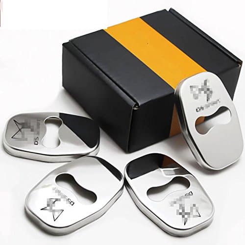 XJSHENG 4pcs Stainless Steel Car Door Lock Cover Anti-corrosive Decoration Protecting Case Sticker for Citroen DS