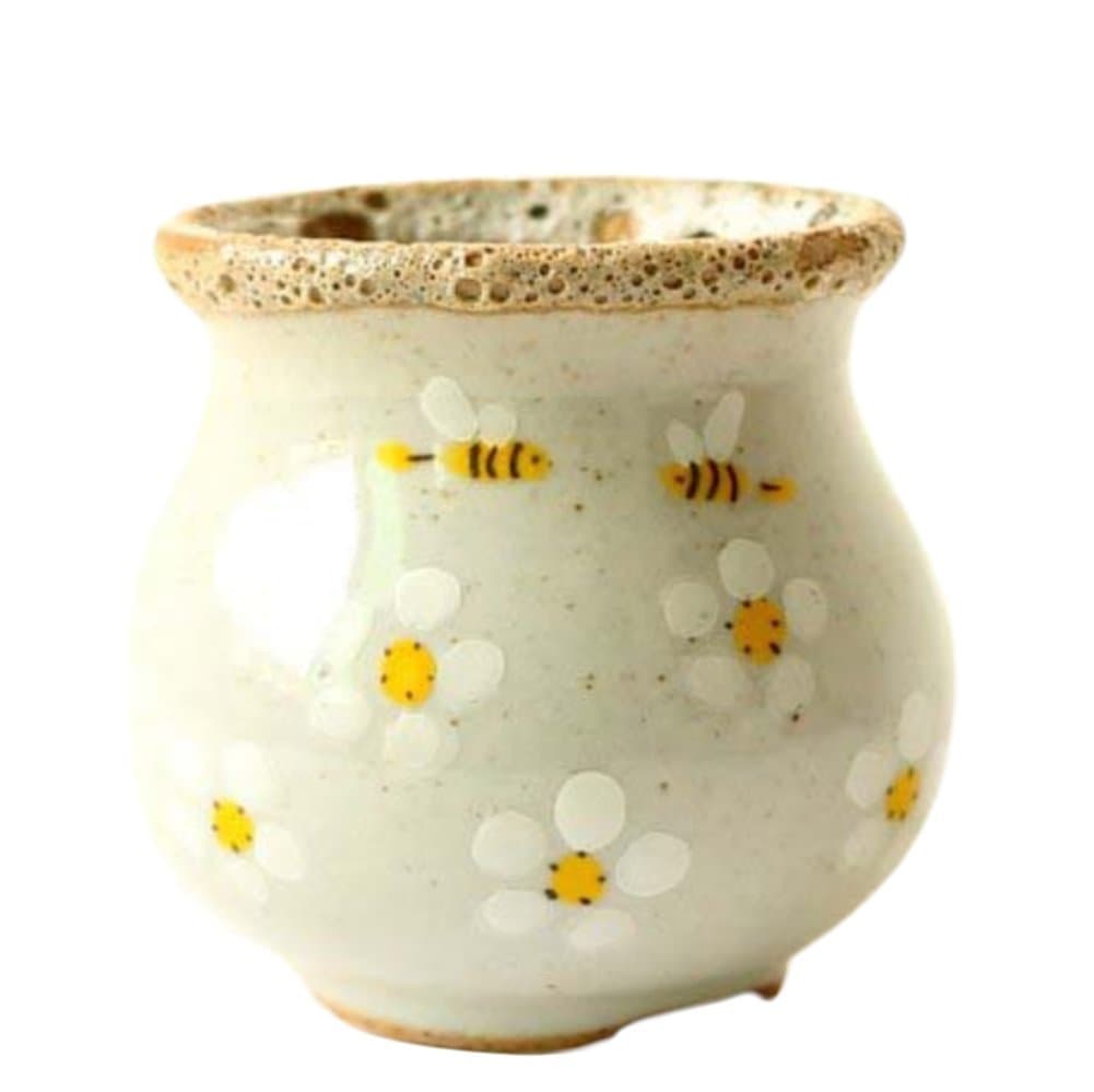 Outflower Creative Ceramic Succulent PlantsPot Hand-Painted With Bee Flower Vase