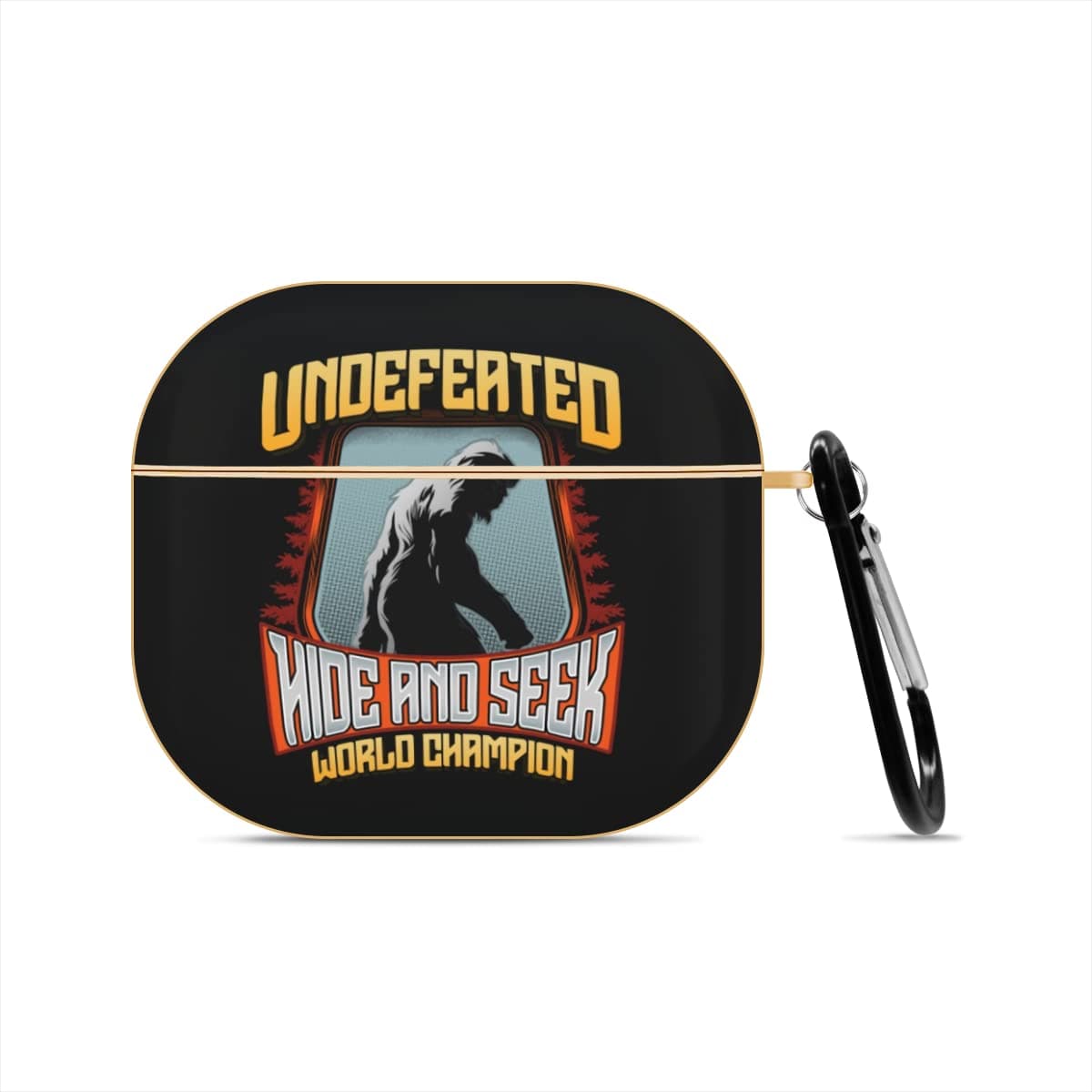 Bigfoot Champion Compatible AirPods 3 Case Cover, Cute Gold Plated Air Pod 3rd Generation Case with Keychain Protective Hard Gen 3 Shell Designed for Apple AirPod 3rd Gen 2021