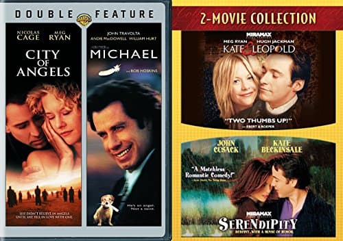 Meg Ryan City of Angels Kate & Leopold + Serendipity / Michael John Travolta DVD Romantic movie Set 4 pack of love collection