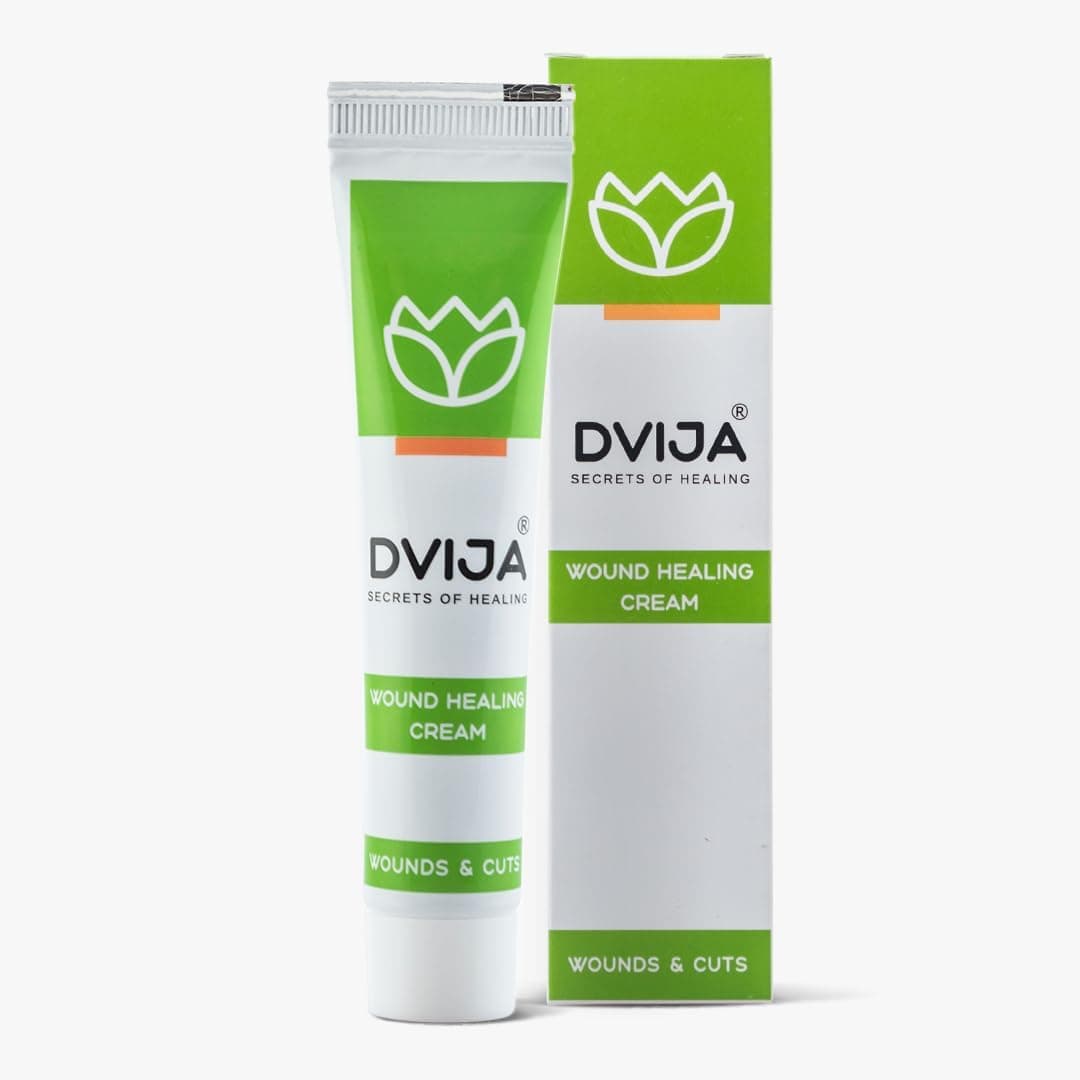 Dvija Ayurvedic Wound Healing Cream | Quick Haemostasis | Effective for Cuts, Bruises, Bedsores, Sports Injuries, Wounds and more