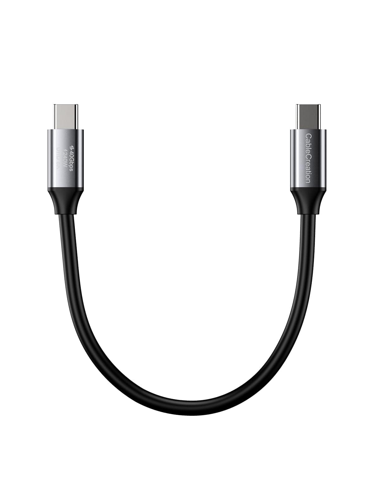 Short USB4 Cable 0.5FT, Thunderbolt 4 Cable 40Gbps, 240W, 8K@60Hz, Compatible with Thunderbolt 3, Thunderbolt 4 and USB-C