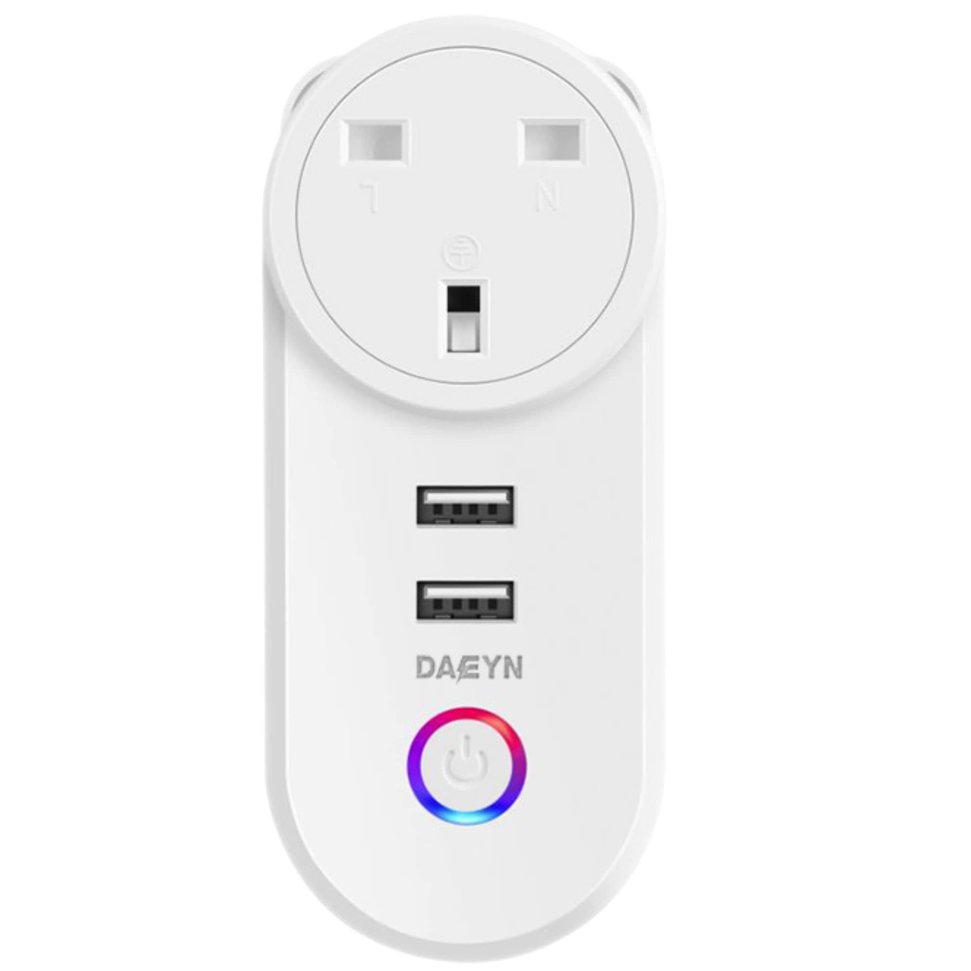 Daeyn Smart Plug 16A WiFi Smart Home Socket Outlet Works with Alexa, Google Home with USB (Smart Plug with USB)