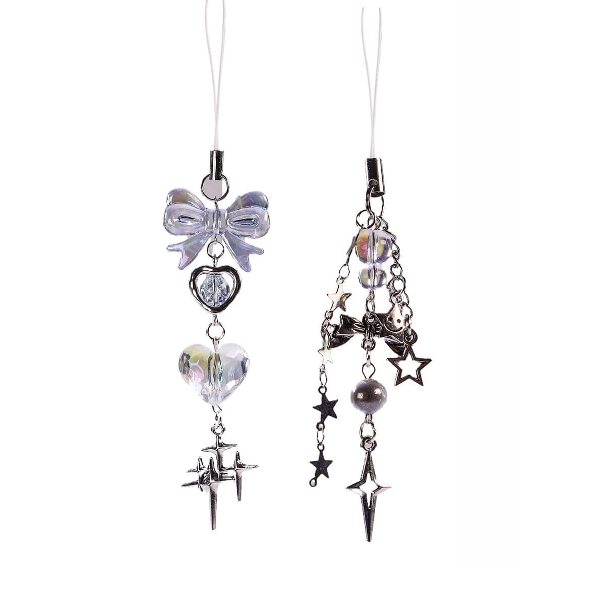 cioatu 1-4PCS Cute Phone Charms Aesthetic Y2K Cell Phone Charms Strap Pink Strawberry Butterfly Star Phone Charm Y2K Accessories for Phone Bag Keychain Airpods Camera Pendants Decor