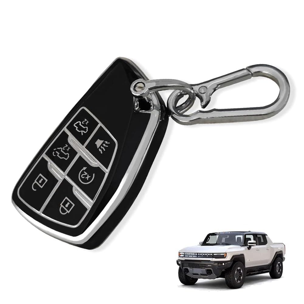 Key Fob Cover Compatible with Hummer EV Accessories Key Shells with Keychain TPU All-Around Protection Key Case