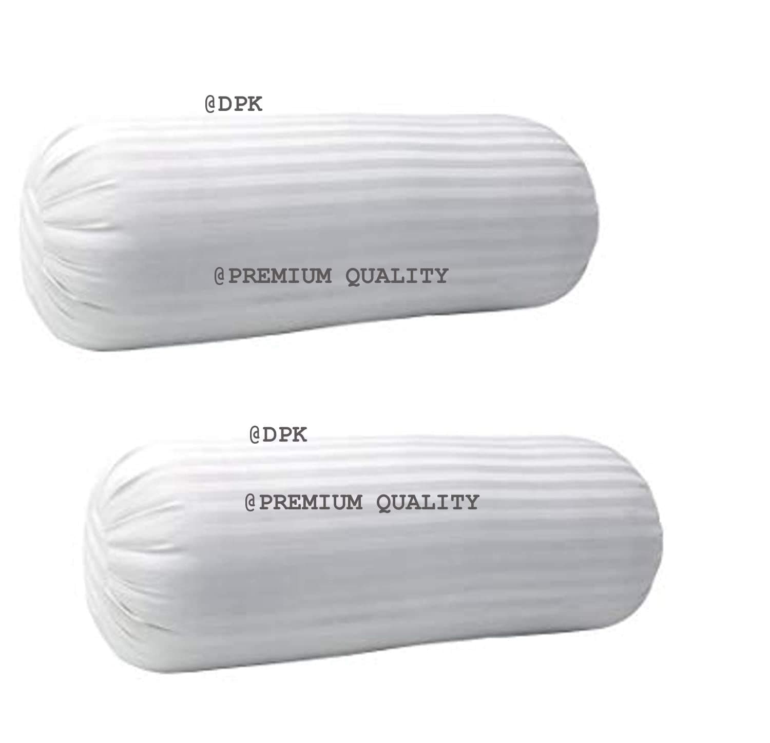 DPK Micro-Fiber Bolster Bolster Pillow Set of 2 -White Satin Strip (Set of 2 Bolster)(10X27-inches)