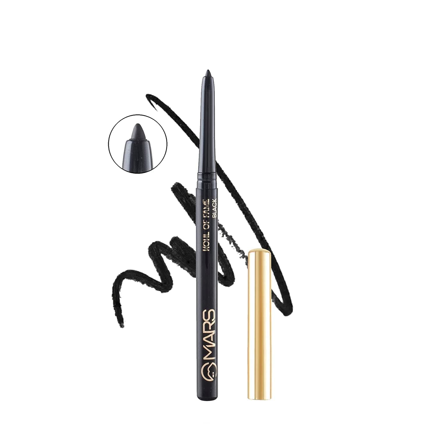 MARS Kohl of Fame Up to 12 Hours Stay Kajal | Smudgeproof & Waterproof | Long Lasting (0.35g) (Black)