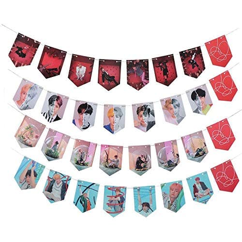 efoot Birthday Banner 32PCS 3.9" X 5.5" Hanging Flags with 4 x 2 Meter String