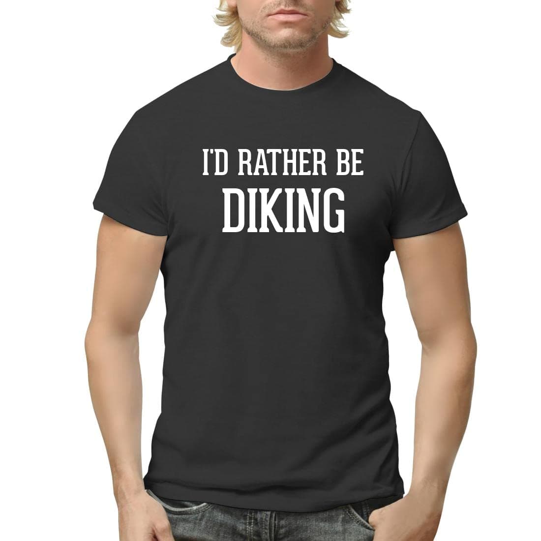 I'd Rather Be DIKING - Men's Adult Short Sleeve T-Shirt