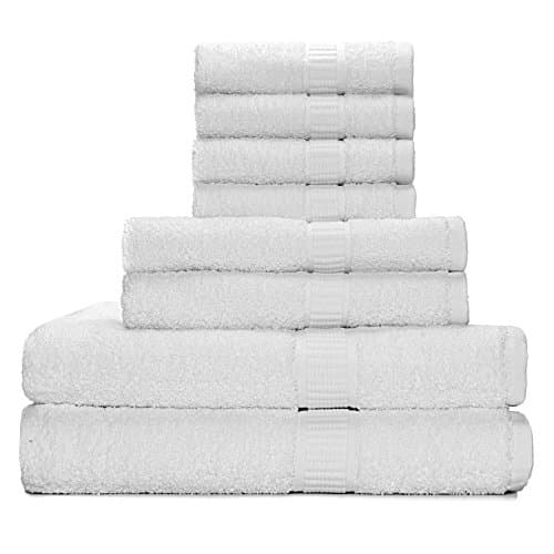 Alurri Luxury Bath Towels Gift Set Hotel/Spa Super Soft and Quick Absorbent Bathroom (White)