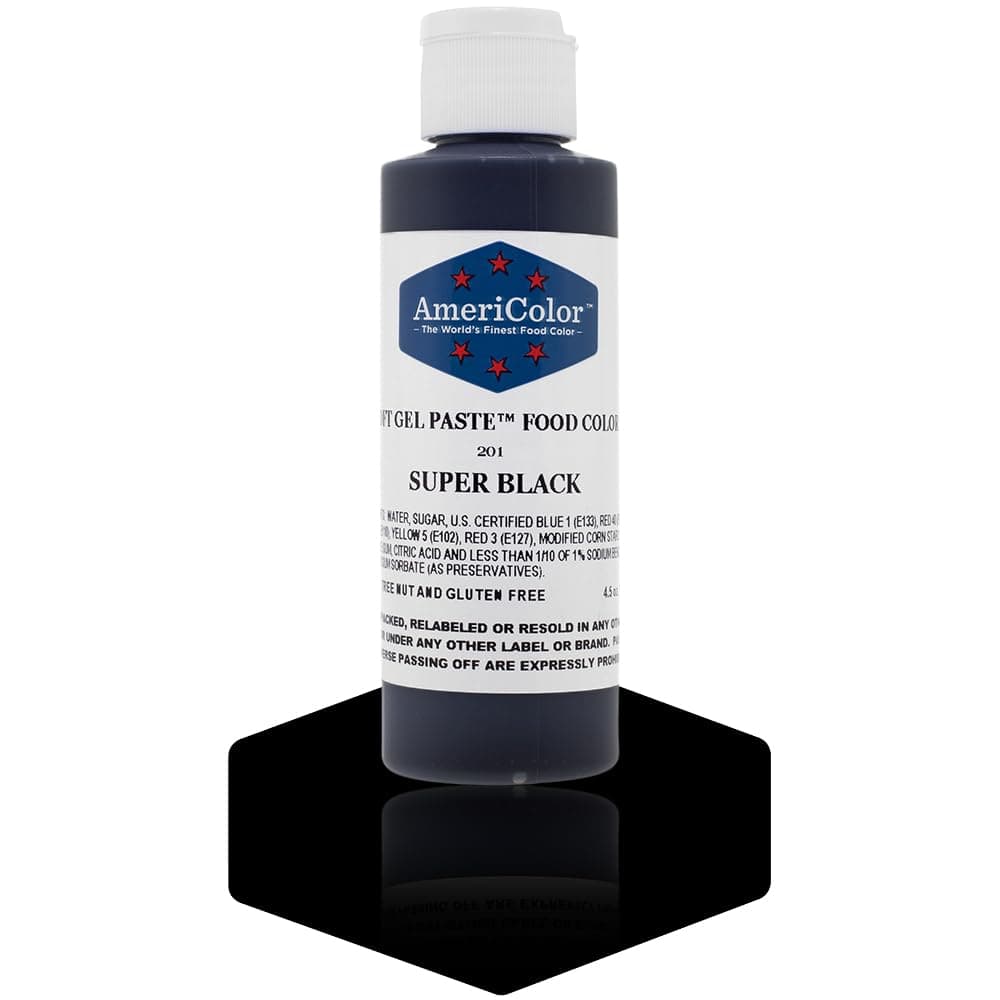 Americolor Soft Gel Paste Food Color, 4.5-Ounce, Super Black by AmeriColor