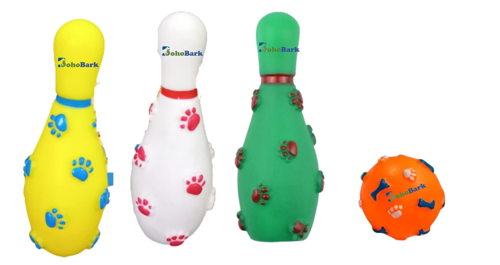 BohoBark Squeak Toys Dog Cat Puppy Chew Sound Toys Screaming Creative Pack of 4 Pcs Colour May Very