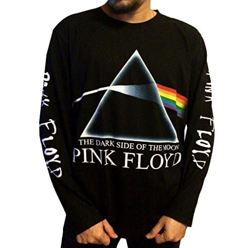 Jigg And Roll Men's Pink Floyd Dark Side of the Moon T-Shirt Long Sleeve X-Large Black