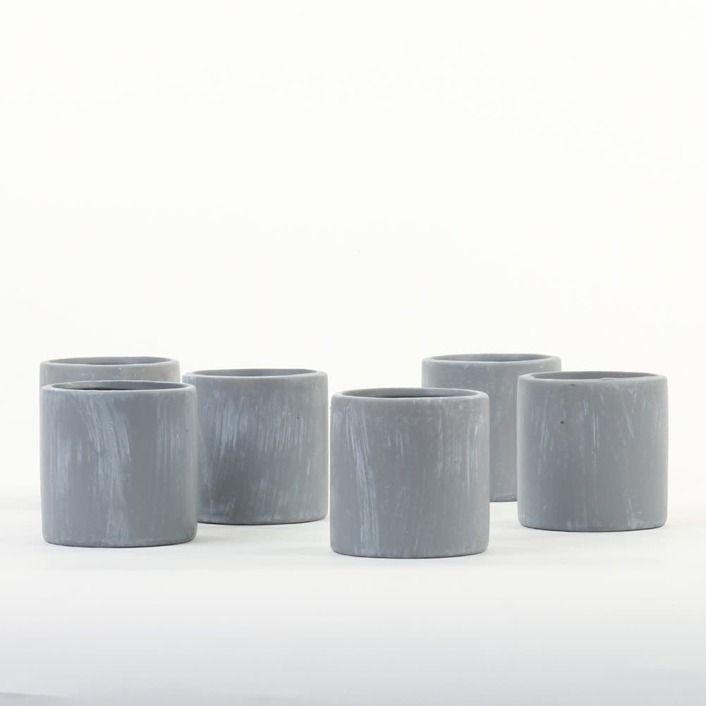 Koyal Wholesale Concrete Decor, Concrete Effect Votive Candle Holders 6-Pack for Modern Decor, Concrete Home Decor, Party Favor