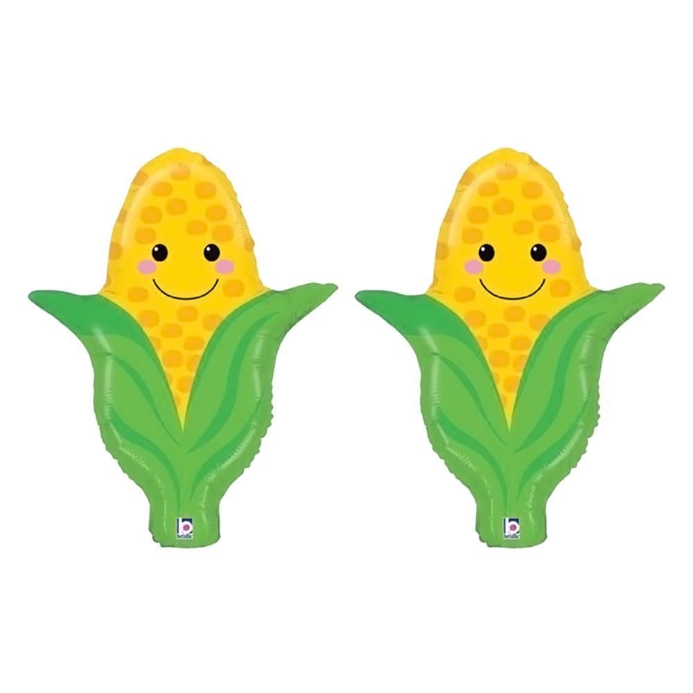 Set of 2 Produce Pal Ear of Corn Vegetable Garden Jumbo 26" Foil Party Balloons