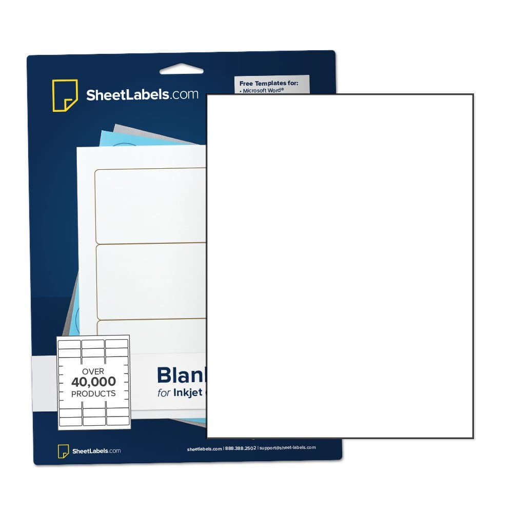 Waterproof Sticker Paper, for Laser Printers, Full-Sheet Labels 8.5" x 11" Weatherproof, No Back-Slit, 25 Labels