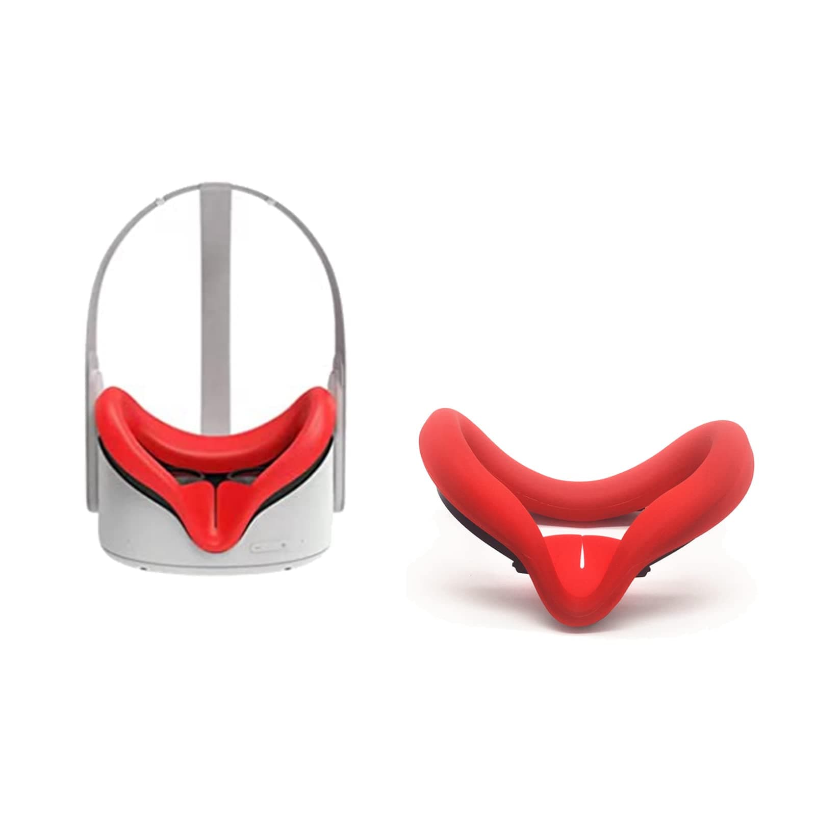 Silicone Cover Eye Pad for Oculu Quet 2 face Cushion Cover Sweatproof Lightproof VR Accessories (Red)