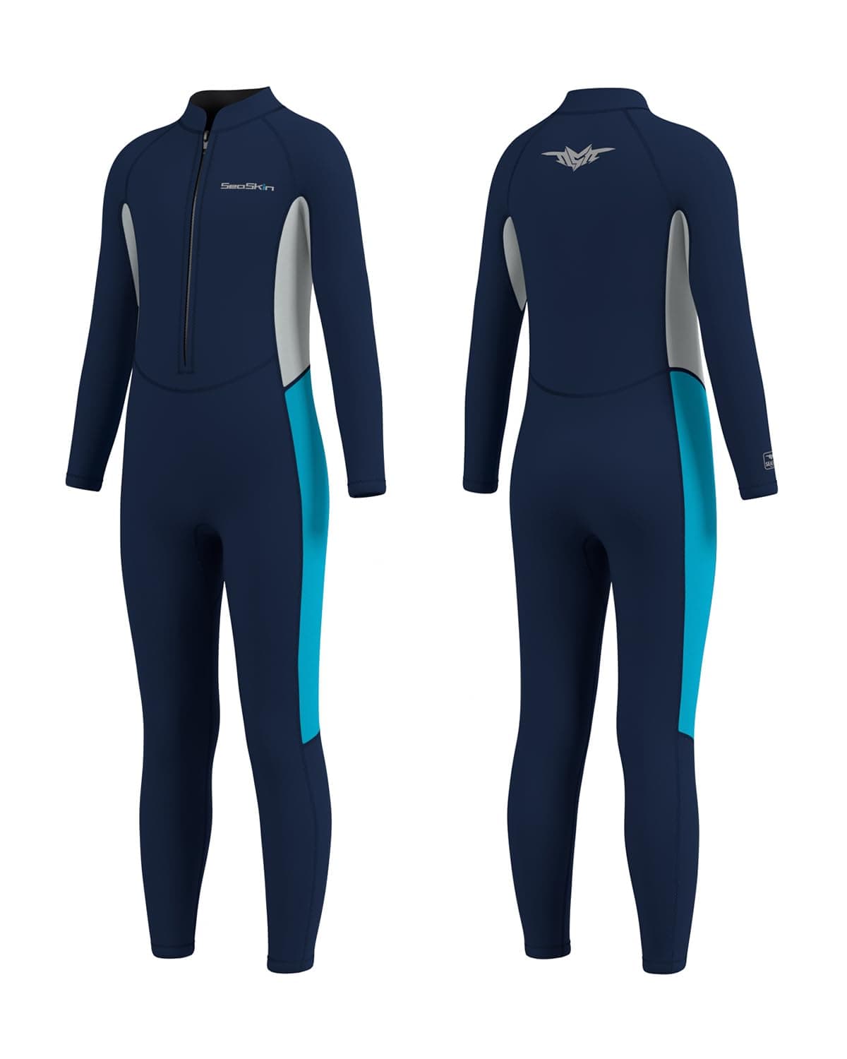 Seaskin Kids Wetsuit for Boys Girls Toddler 2mm Front Zip Full Body Diving Suits Thermal Swimsuits