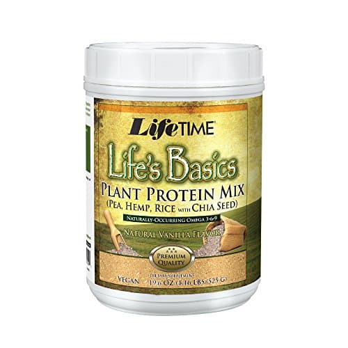 Lifetime Lifes Basics Plant Based Protein Powder | Natural Vanilla, Vegan | Gluten Free, No Artificial Sweeteners, Flavors or Preservatives | 1.22lb