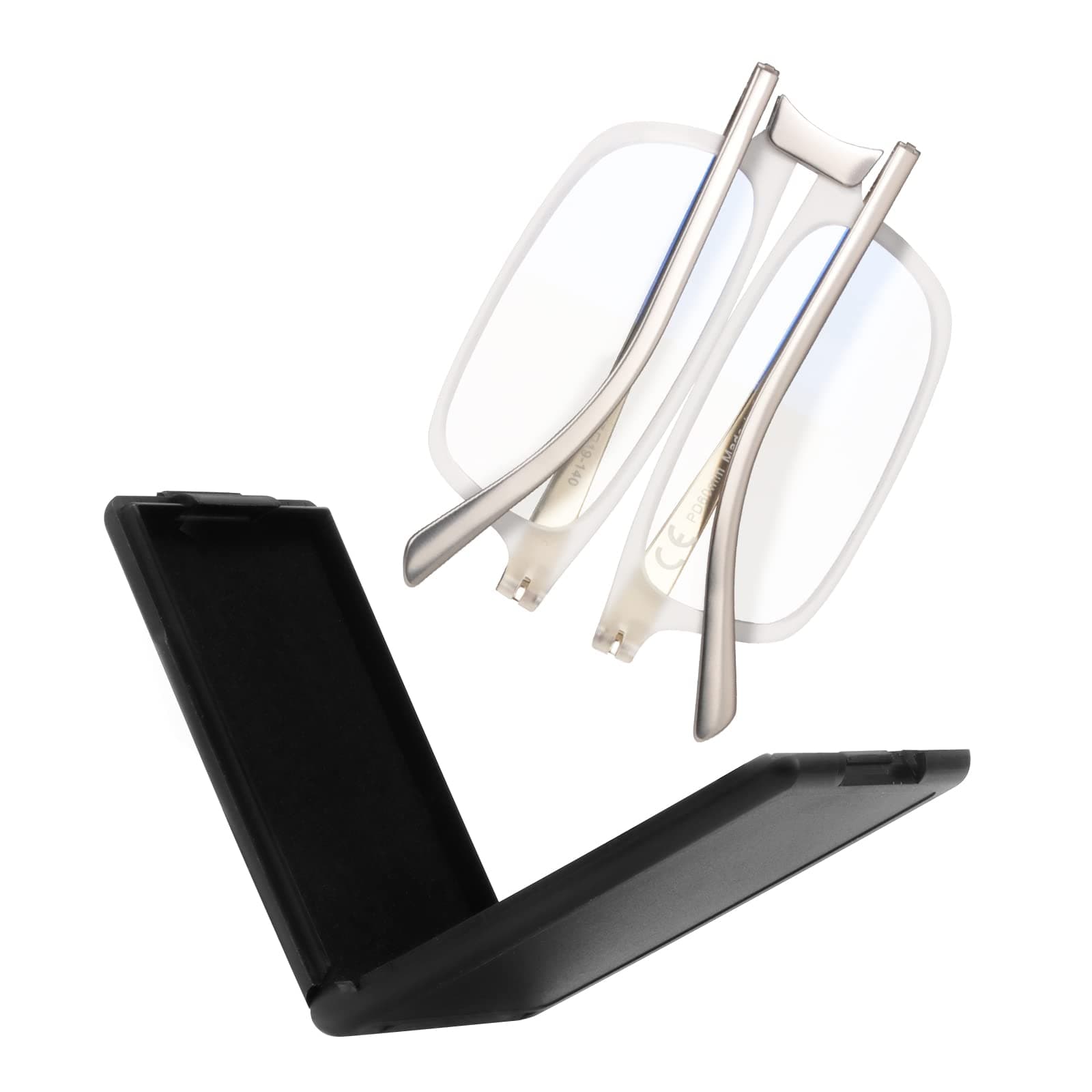 SKYOAK Unbreakable Evolved Flat Folding Glasses Full Size Blue Light Foldable Portable with Case