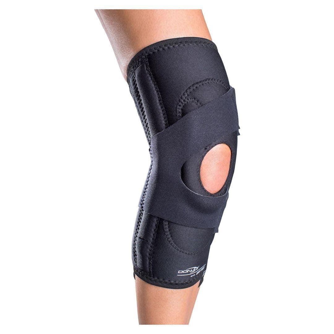 DJO DonJoy Lateral J Patella Knee Support Brace with Hinge: Drytex, Left Leg, Large