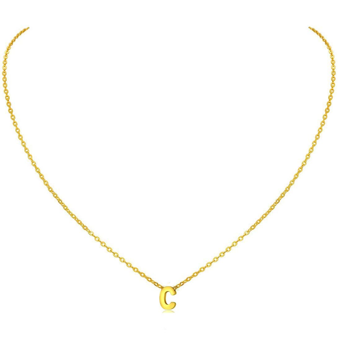 MOMOLTiny Initial Necklace 18K Gold Plated Small Letter Necklace Personalized Name Necklace for Women