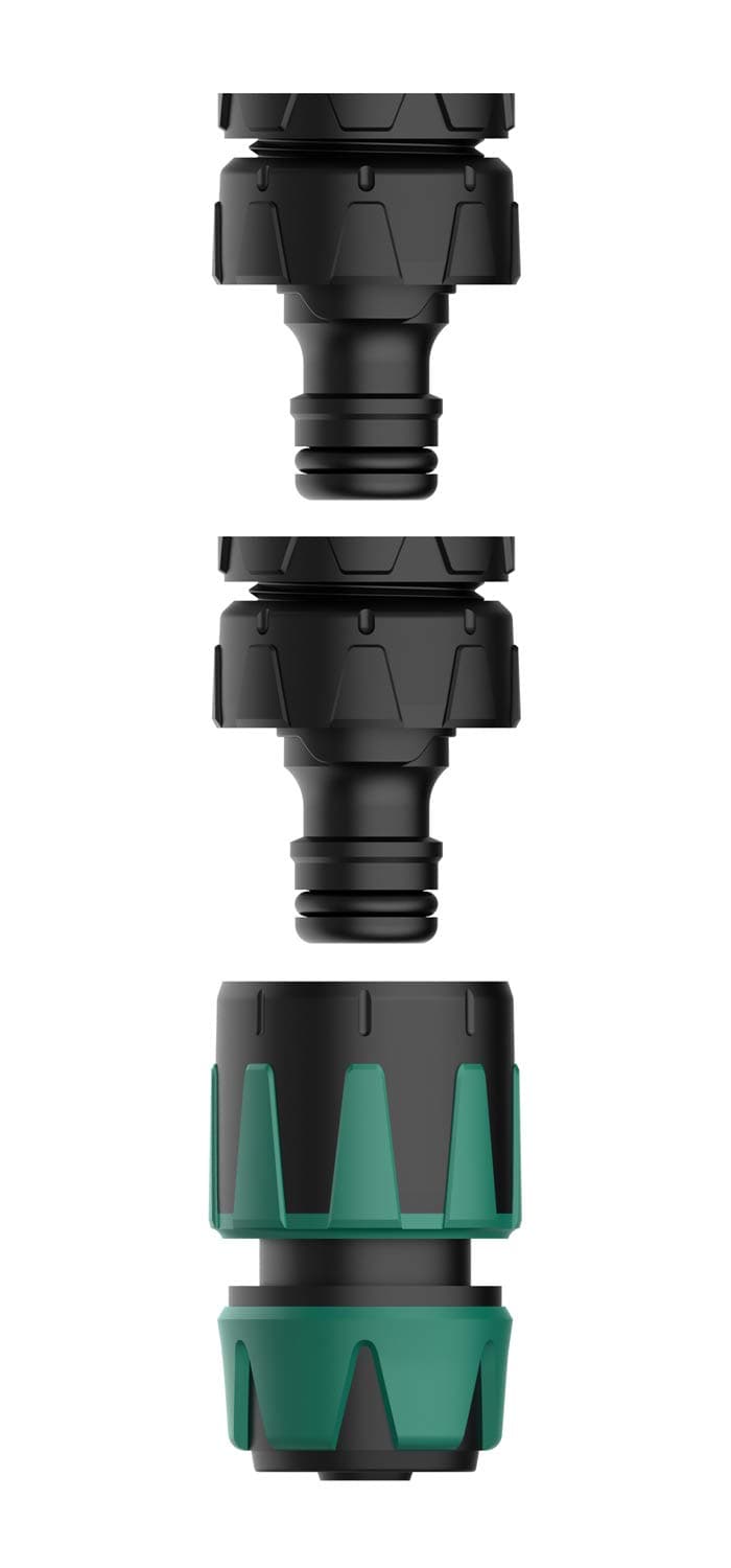 Norjews Hose End Connector (12.5mm & 15mm) and 1/2” (21mm) & 3/4” (26.5mm) Outdoor Threaded Tap Connectors, Comfortable Hose Pipe Connectors - 3 Pack
