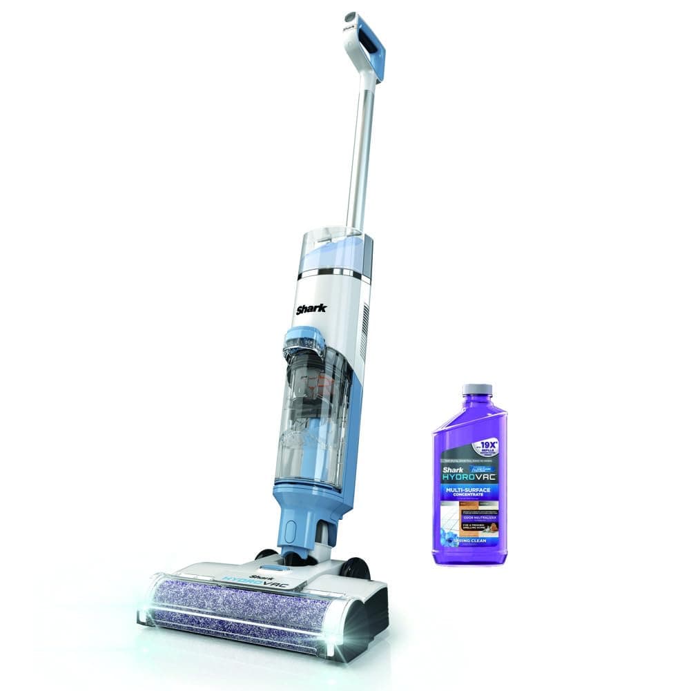 Shark WD201 HydroVac Cordless Pro XL 3-in-1 Vacuum, Mop & Self-Cleaning System with Antimicrobial Brushroll* & Solution for Multi-Surface Cleaning, for Hardwood, Tile, Marble & Area Rugs, Pure Water
