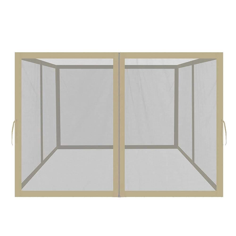Easylee Universal Gazebo Replacement Mosquito Netting, 4-Panel Screen Walls Canopy for Patio with Zippers