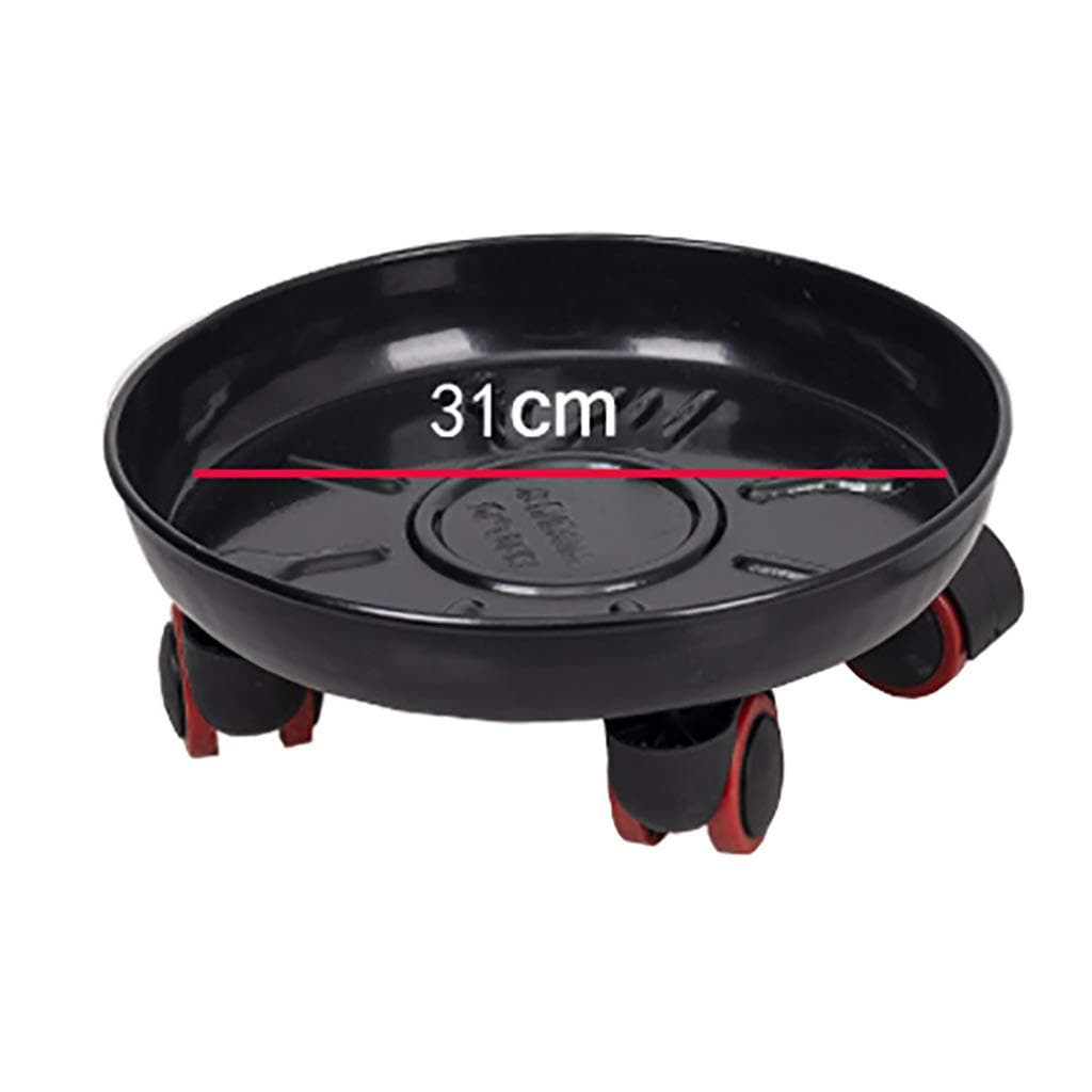 YXWA Plant stand Metal Plant Caddy - Heavy Duty Iron Potted Plant Stand with Wheels Round Flower Pot Rack indoor outdoor home and garden plant holder (color : White, Size : 31CM)