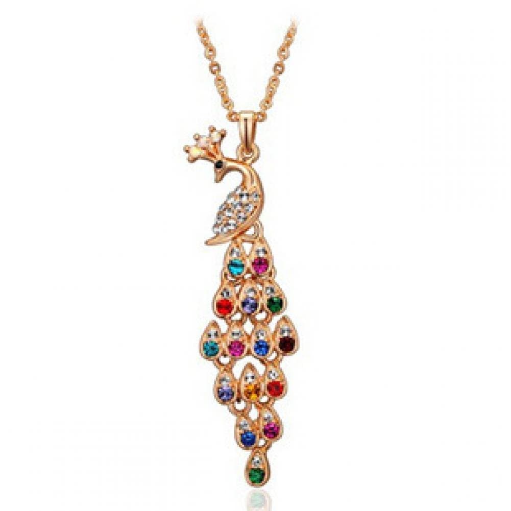 Sweety Girl Jewelry Austria Crystal Necklace Female Fashionable Adornment Color Retention Peacock Necklace 1019 High-End Jewelry Jewelry