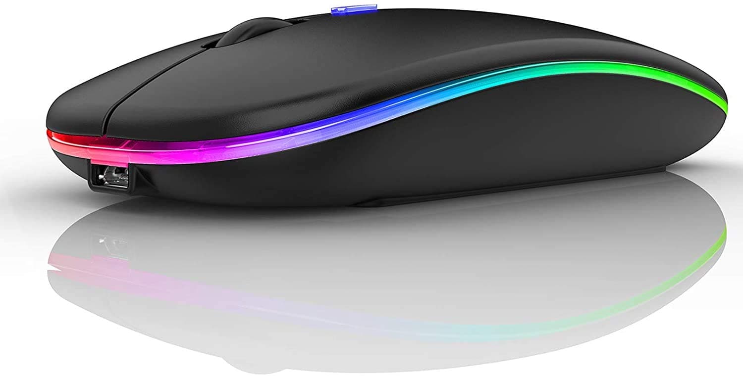 LED Wireless Mouse,Bluetooth Mouse for MacBook Air/MacBook pro/ Laptop/Mac/ipad/ipad Air/PC(LED Black)