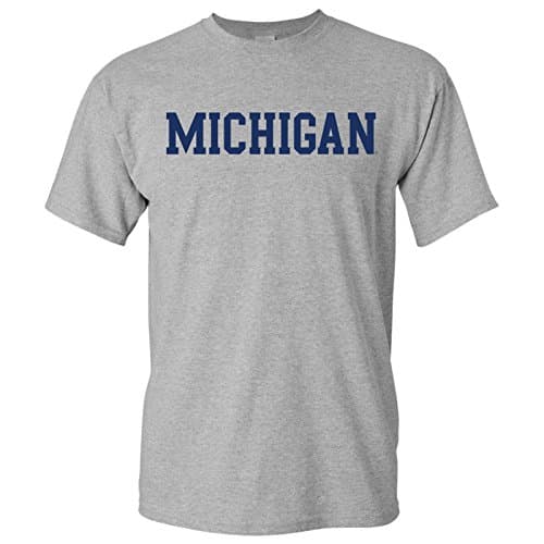 NCAA Michigan Wolverines Basic Block, Team Color College University T Shirt