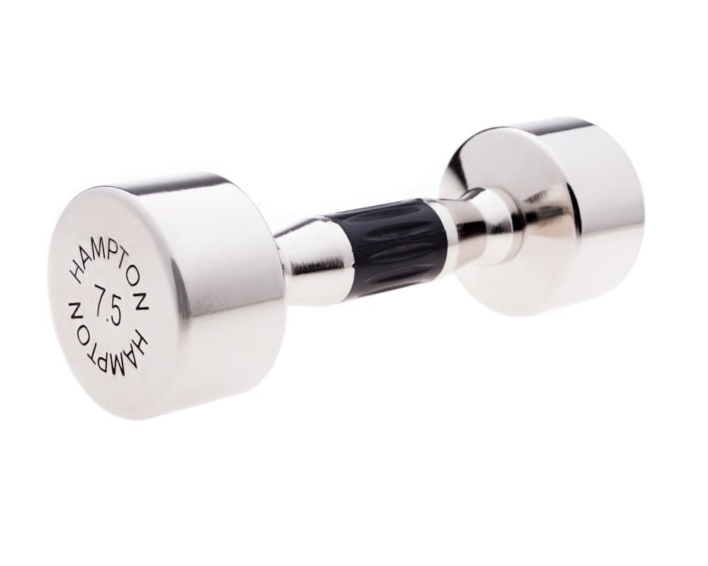 Solid Steel Hard Chrome Dumbbell with Ergonomic Urethane Inlaid Handle (Set of 2) Size: 7.5 lbs