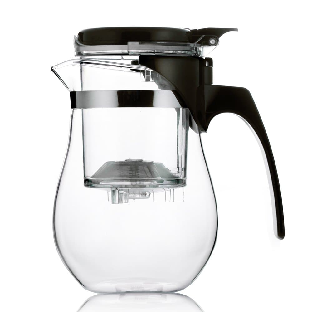 Maker 20oz - Compact Gongfu Tea Maker Set with Built-in Infuser/Strainer - Free Tea Sample, Tea Spoon, and Bamboo Coaster Included - The Perfect Teapot to Enjoy Multiple Steeps of Loose Leaf Teas at Home, Work or Travel