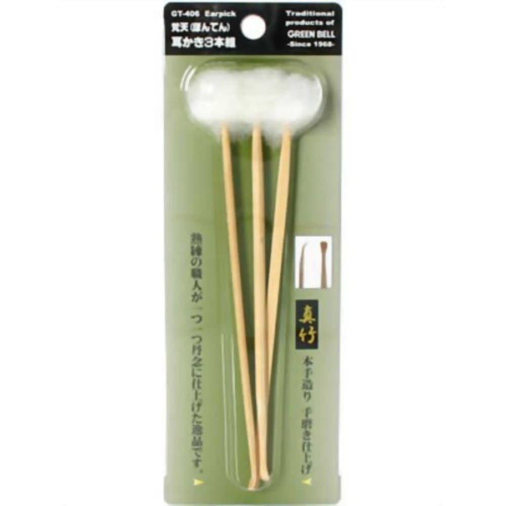 Green Bell Japanese ear cleaning Pick 3 picks mimikaki from Japan Size : L 160 mm (6.3")