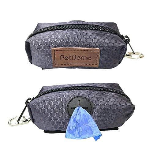 Dog Poop Bag Holder Pet Waste Bag Dispenser, Stain Resistant, Premium Quality Pet Trash Bag Holder With YKK Zipper For Walking, Running or Hiking Accessory, Light Grey