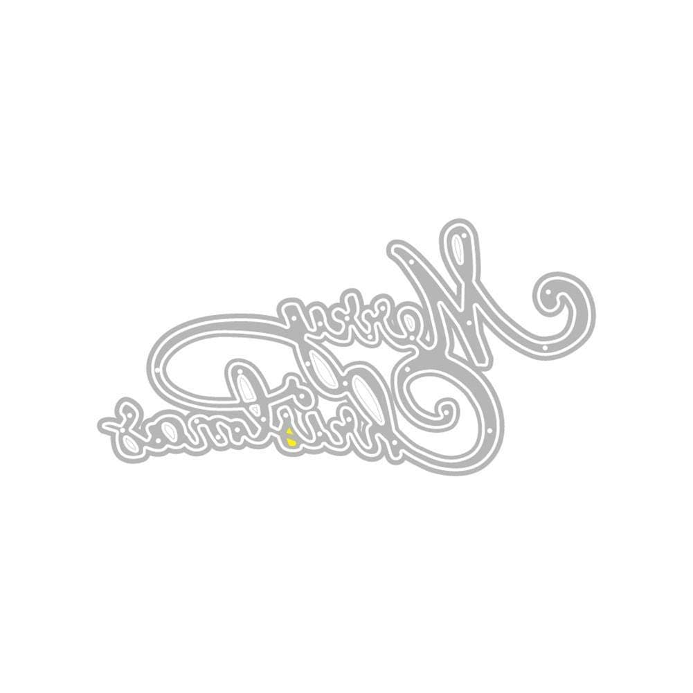 Christmas Cutting Dies Merry Christmas Metal Die Cuts Template Xmas Letter Embossing Stencils for Scrapbooking Card Making DIY Craft Supplies (A)