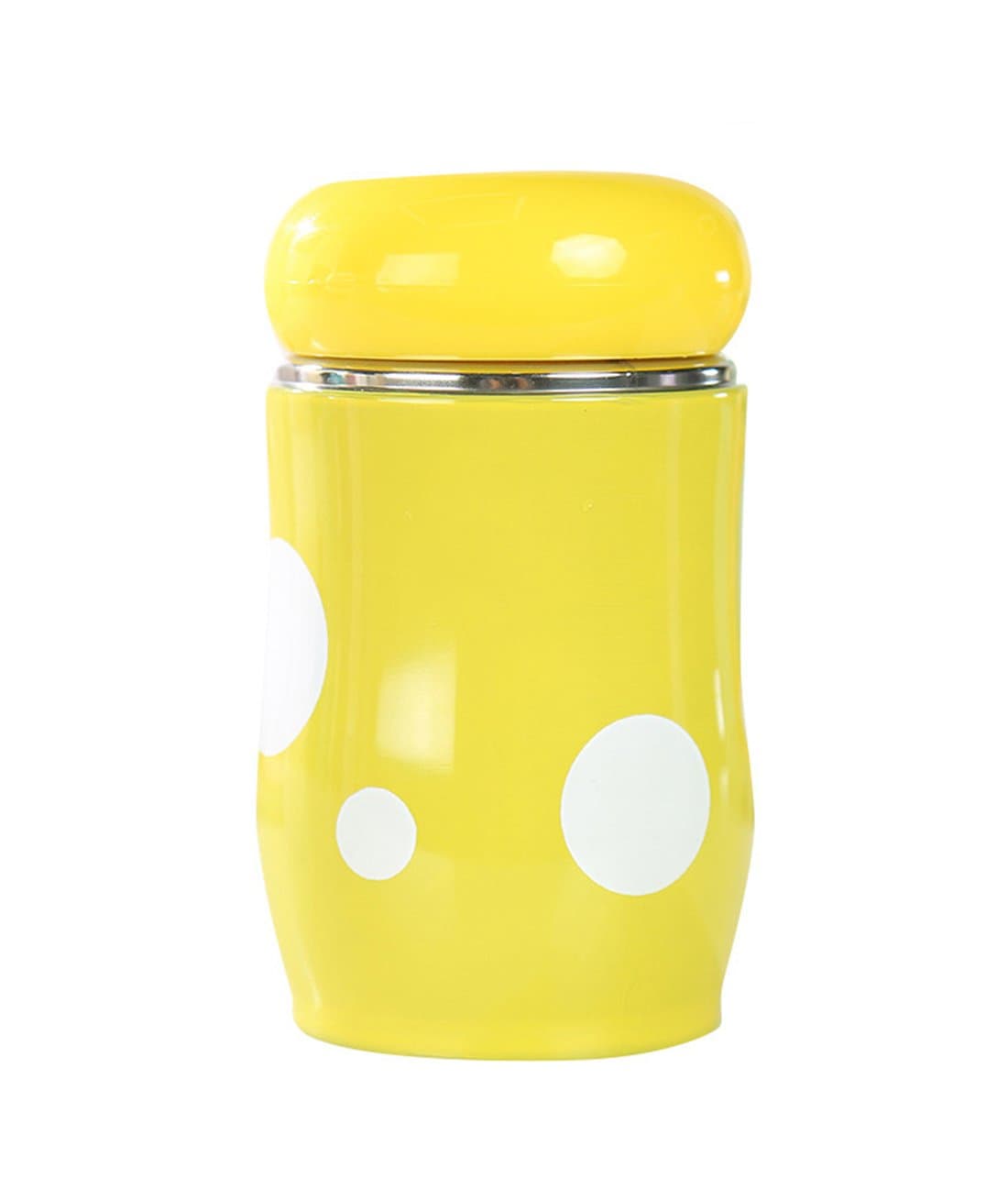 Funny Stainless Steel Metal Personalized Water Bottles For Kids-Best Mini Cute Mushroom Drinks Coffee Mugs Cups-9 oz(Yellow)