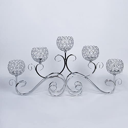5 Head Crystal Wedding Centerpiece, Table Centerpiece, Candle Holder, Flower Holder