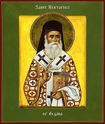 St. Nektarios of Aegina English Canvas Icon Print. FREE PRIORITY SHIPPING!